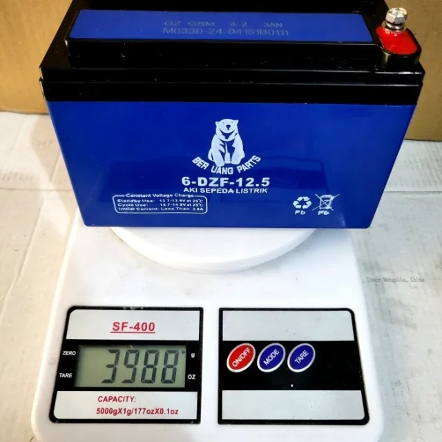 ACCU AKI KERING SEPEDA LISTRIK 12V 12.5 AH 12.5AH BERAT 4KG 4 KG