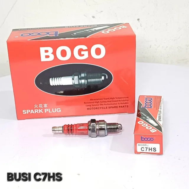 HRG PER KOTAK ISI 10 PCS BUSI BOGO KAKI 3 RACING C7HS C7HSA GRAND SUPRA X FIT REVO LAMA MIO JUPITER BOGO