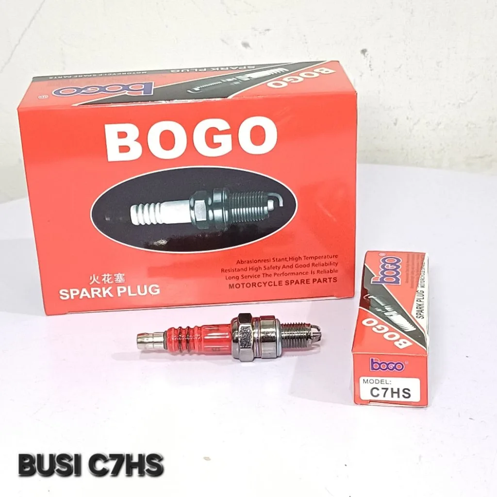 HRG PER KOTAK ISI 10 PCS BUSI BOGO KAKI 3 RACING C7HS C7HSA GRAND SUPRA X FIT REVO LAMA MIO JUPITER BOGO