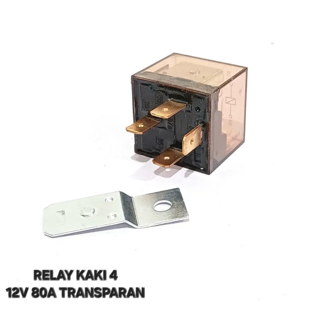 RILEY RELAY KAKI 4 PIN 12 V 12V 80A TEMBAGA TRANSPARAN BENING
