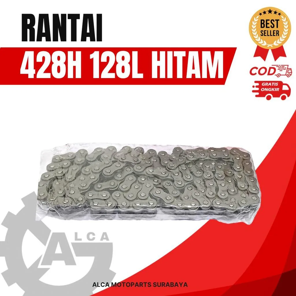 RANTAI MOTOR HITAM 428H 100 104 106 108 110 112 114 120 124 128 130 132 136 140
