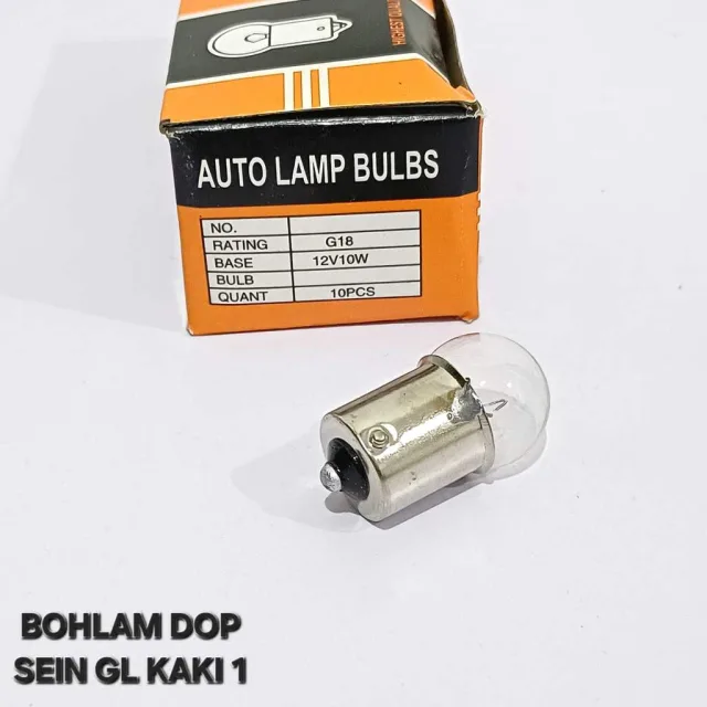 HARGA PER 20 PCS (2 BOX) DOP BOHLAM BOLAM LAMPU RETENG RETING SEIN GL 12V / 10W PUTIH