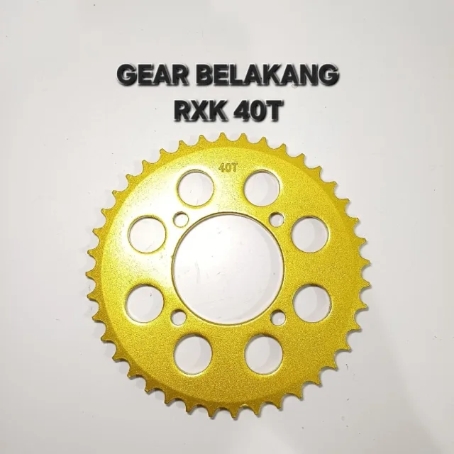 GOLD EMAS LUBANG BULAT GEAR GIR GER BELAKANG RXK RX KING JUPITER VEGA 40T 40 T LUBANG BULAT GOLD