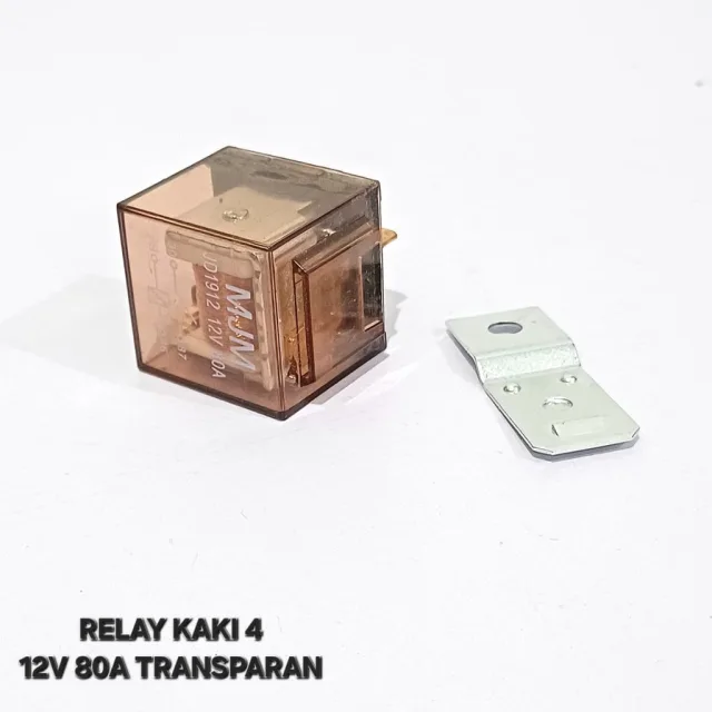 RILEY RELAY KAKI 4 PIN 12 V 12V 80A TEMBAGA TRANSPARAN BENING