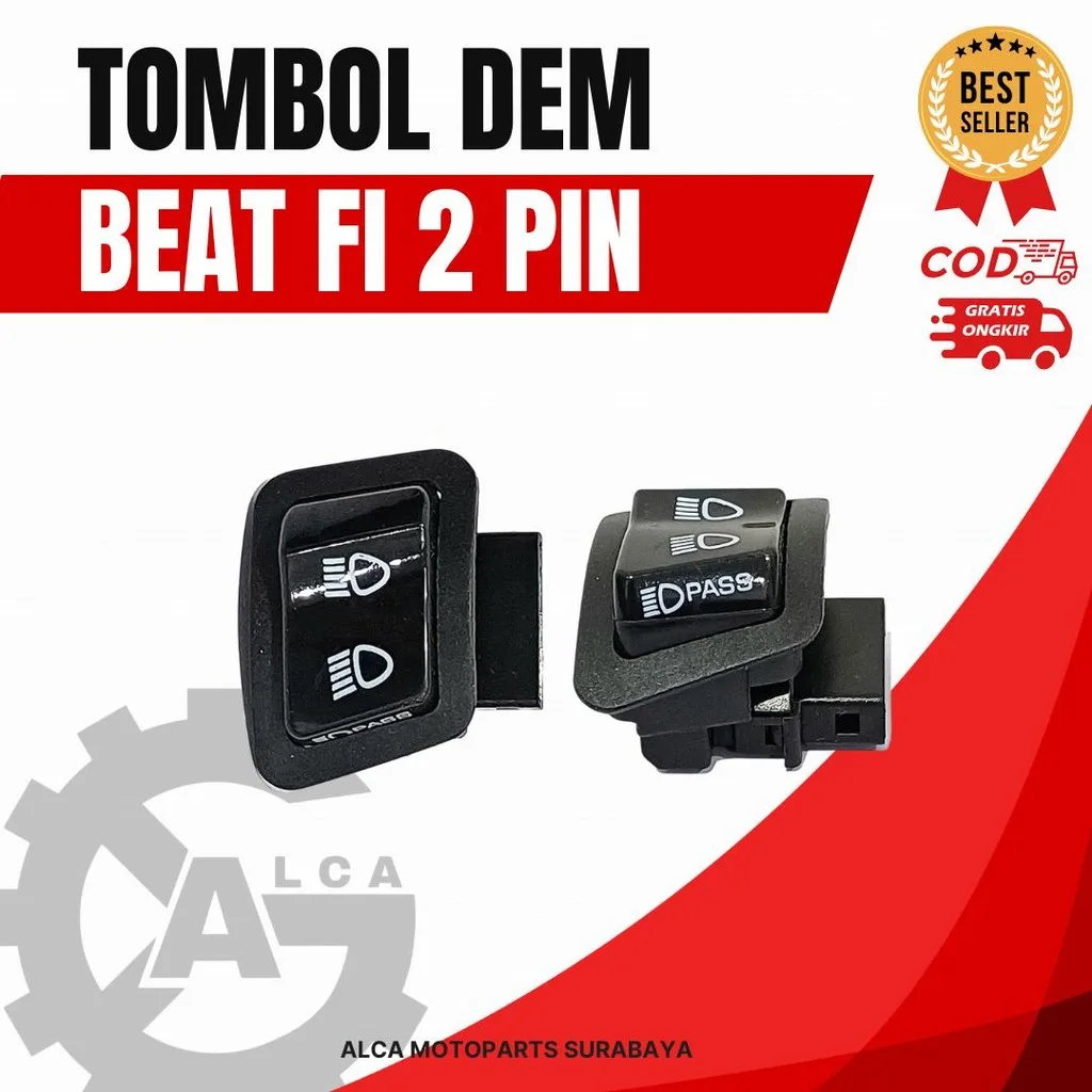 2 PIN SAKLAR TOMBOL DEM DIM PASS BEAM BEAT FI VARIO 125 150 LED 2 PIN