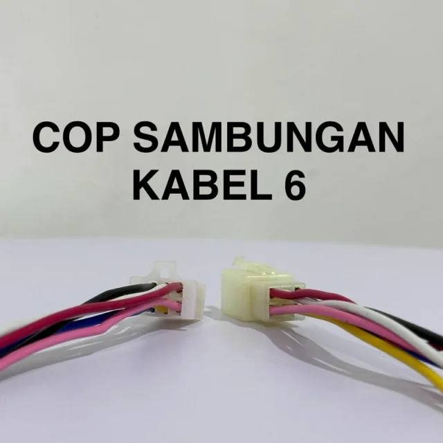 ISI 5 SET COP SOKET SOCKET SAMBUNGAN 6 PIN KABEL DAN SKUN PER 5 SET