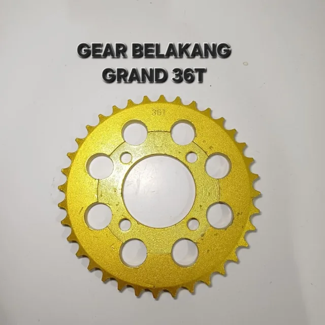 GOLD EMAS LUBANG BULAT GEAR GIR GER BELAKANG GRAND SUPRA 36T 36 T LUBANG BULAT GOLD