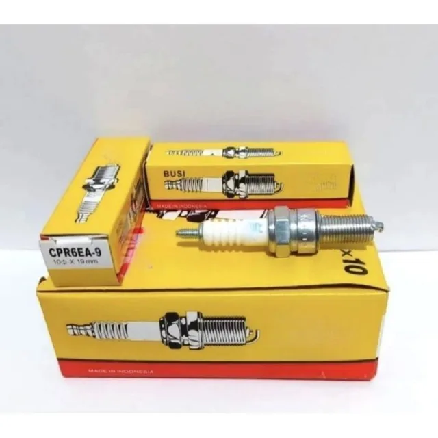 ISI 10 PC BUSI CPR6EA 9 KHARISMA SUPRA X 125 KEPALA PUTIH ANTI JAMUR PER KOTAK ISI 10 J1L-1-01