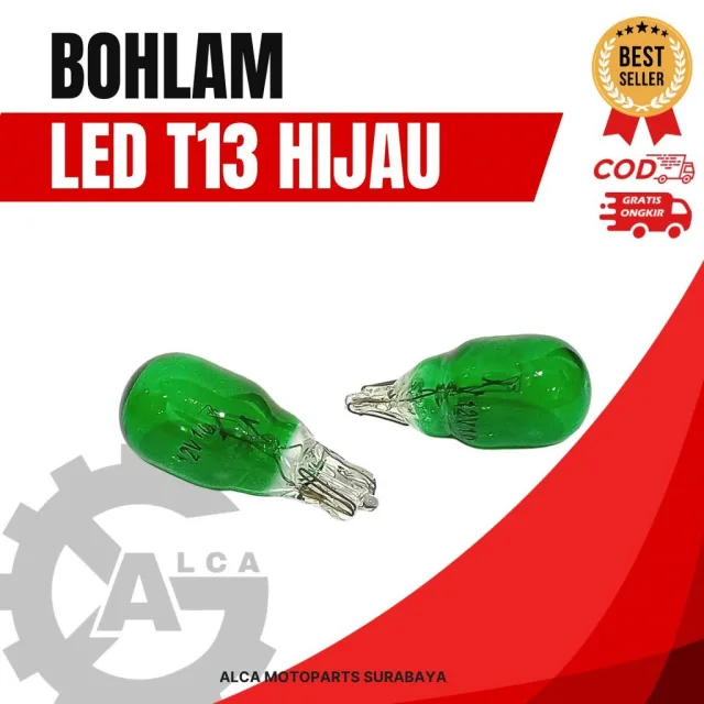 BOHLAM T13 RETENG TANCAP 12V10W PUTIH/MERAH/BIRU/HIJAU/OREN ISI 100 PCS PER BOX