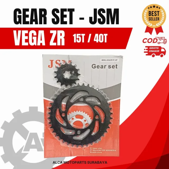 JSM GIR GEAR GER SET DEPAN BELAKANG VEGA ZR 40T 15T DEPAN BELAKANG