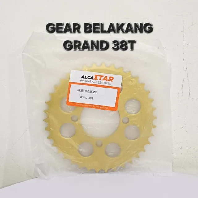 GOLD EMAS LUBANG BULAT GEAR GIR GER BELAKANG GRAND SUPRA 38T 38 T LUBANG BULAT GOLD