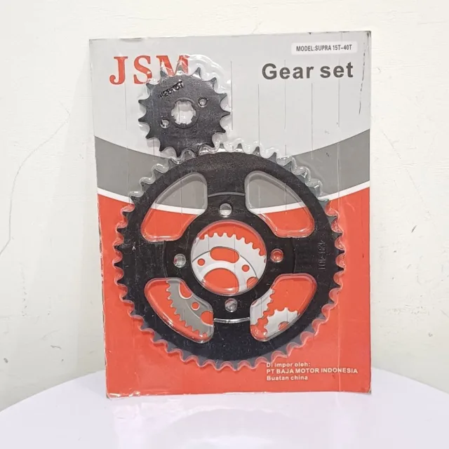 JSM GIR GEAR GER SET DEPAN BELAKANG SUPRA X 100 LAMA 40T 15T DEPAN BELAKANG
