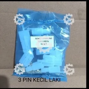 SOKET SOCKET SKUN SET SAMBUNGAN 3 PIN KECIL LAKI COWO MALE ISI 10 SET