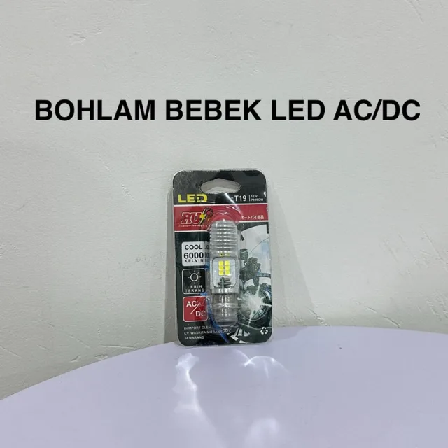 BOHLAM DOP LED BEBEK MATIC T19 V75 AC DC 12V COOL 6000K 6 TITIK TERANG