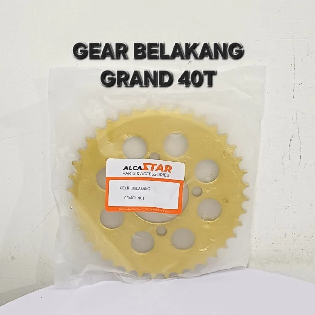 GOLD EMAS LUBANG BULAT GEAR GIR GER BELAKANG GRAND SUPRA 40T 40 T LUBANG BULAT GOLD