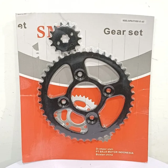 JSM GIR GEAR GER SET DEPAN BELAKANG SUPRA FIT NEW 45T 14T DEPAN BELAKANG