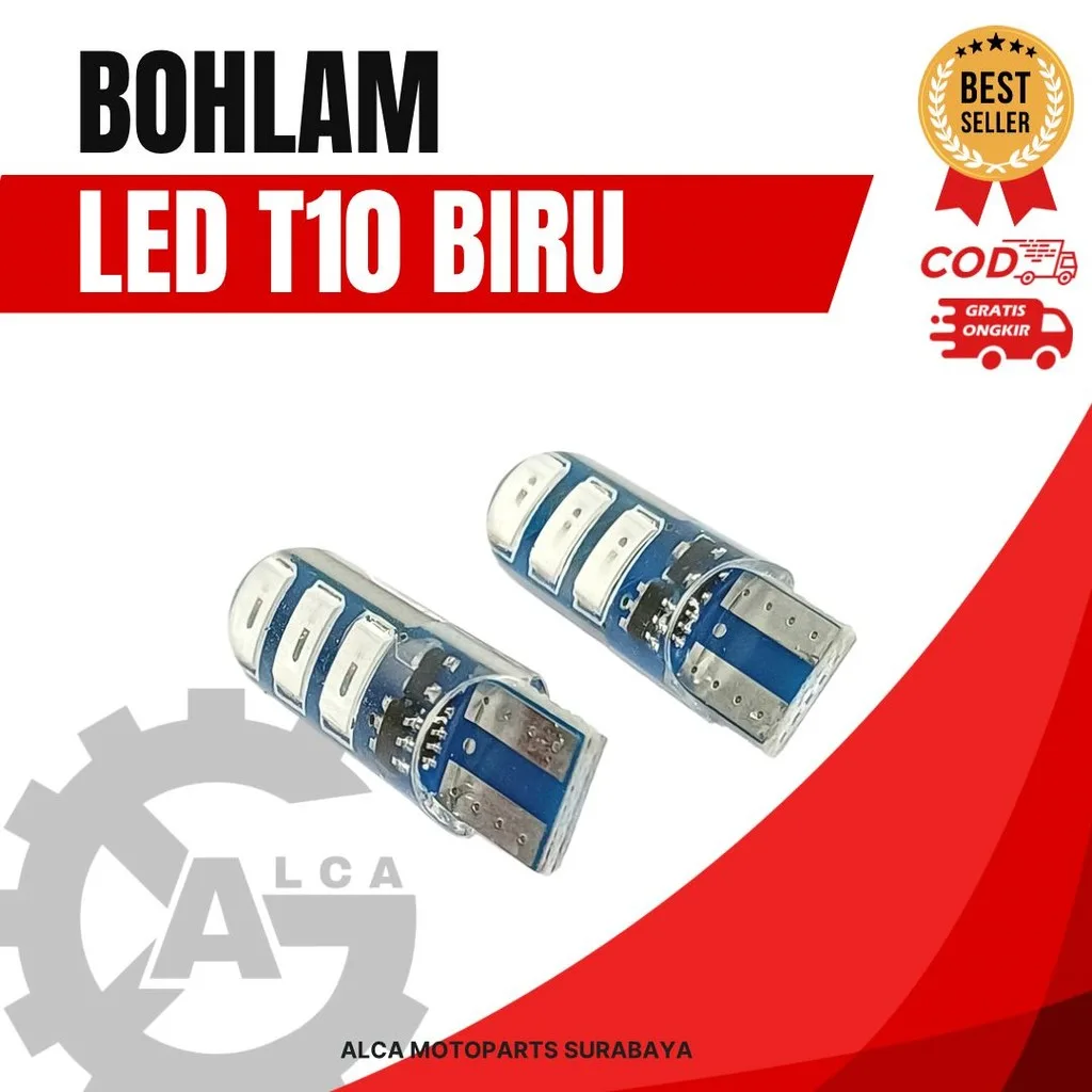 BOHLAM LED T10 KEDIP (WARNA: PUTIH / MERAH / BIRU) ISI 2 PER PAK HARGA UNTUK 1 PAK TERMURAH