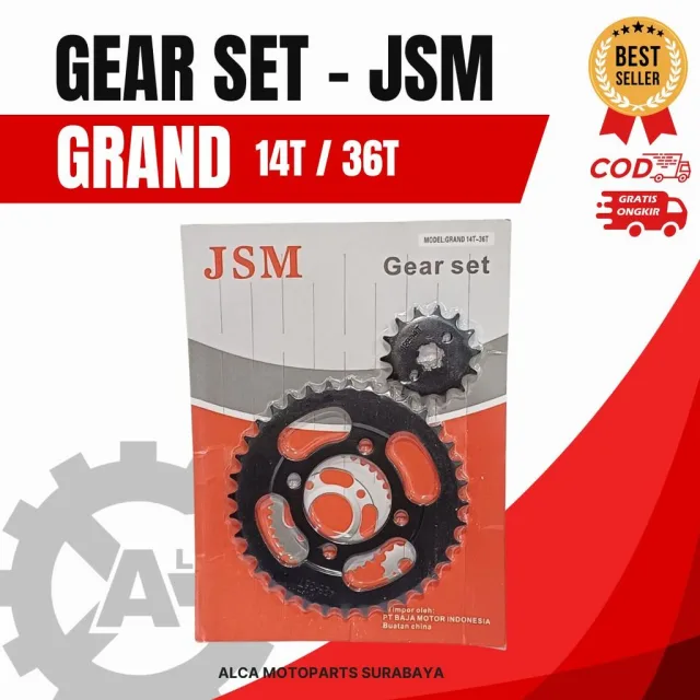 JSM GIR GEAR GER SET DEPAN BELAKANG ASTREA GRAND 36T 14T DEPAN BELAKANG