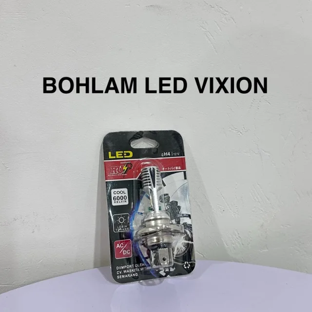 BOHLAM DOP LAMPU LED MOTOR PUTIH H4 VIXION AC DC 12V COOL 6000K 6 MATA
