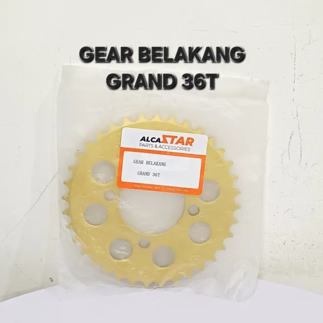 GOLD EMAS LUBANG BULAT GEAR GIR GER BELAKANG GRAND SUPRA 36T 36 T LUBANG BULAT GOLD