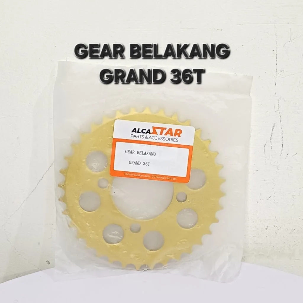 GOLD EMAS LUBANG BULAT GEAR GIR GER BELAKANG GRAND SUPRA 36T 36 T LUBANG BULAT GOLD