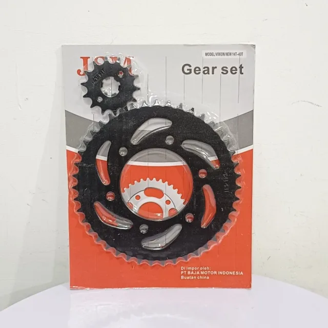 JSM GIR GEAR GER SET DEPAN BELAKANG VIXION NEW 43T 14T DEPAN BELAKANG