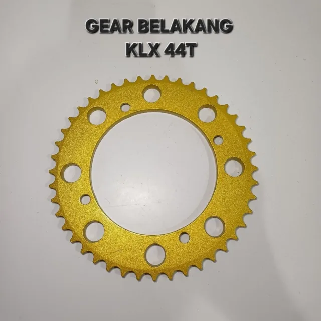 GOLD EMAS LUBANG BULAT GEAR GIR GER BELAKANG KLX 150 KLX150 44T 44 T LUBANG BULAT GOLD