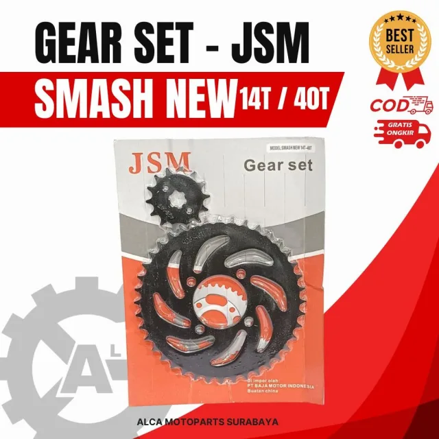 JSM GIR GEAR GER SET DEPAN BELAKANG SMASH NEW 40T 14T DEPAN BELAKANG