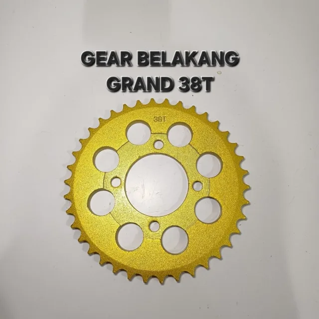 GOLD EMAS LUBANG BULAT GEAR GIR GER BELAKANG GRAND SUPRA 38T 38 T LUBANG BULAT GOLD