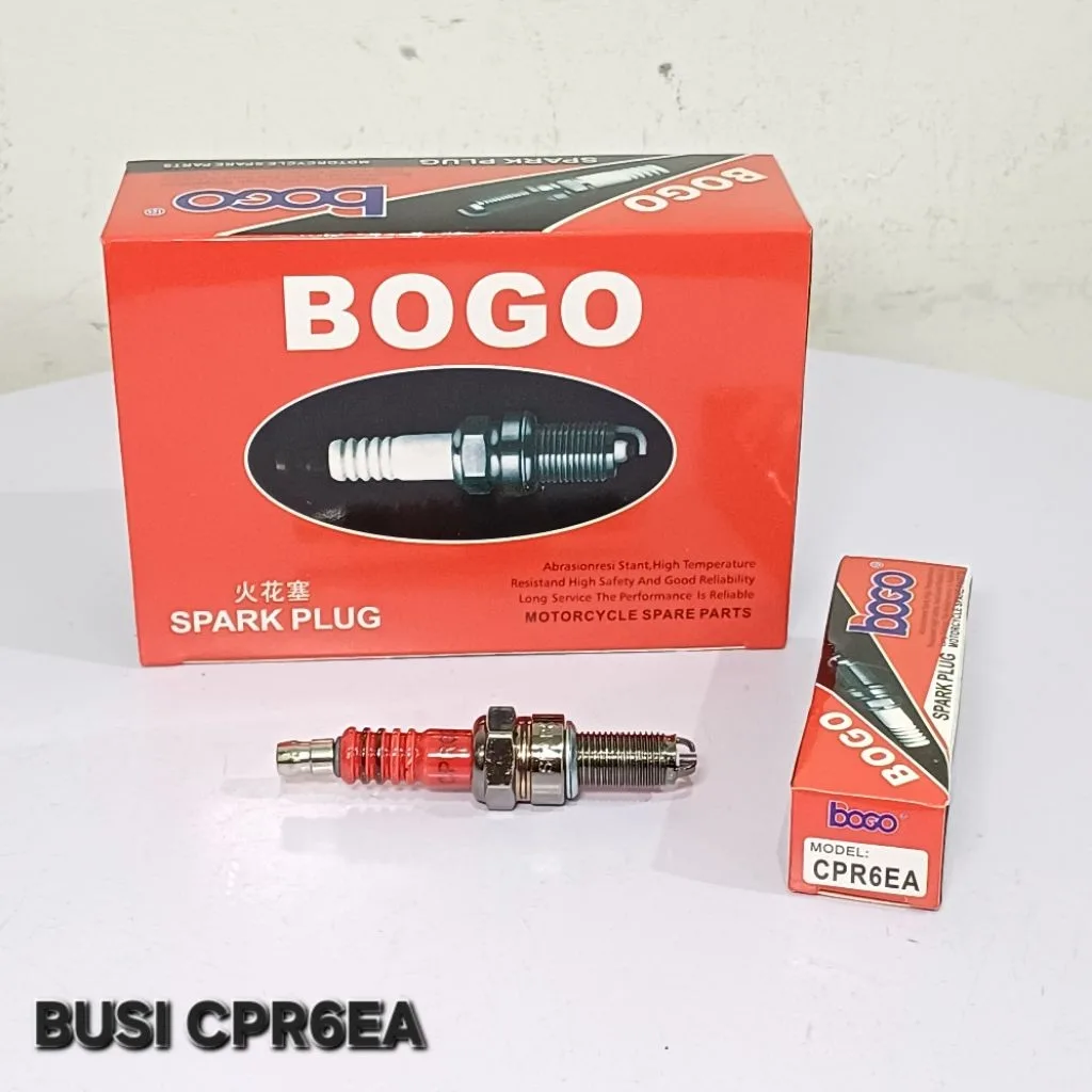 HRG PER KOTAK ISI 10 PCS BUSI BOGO KAKI 3 RACING CPR6EA KHARISMA SUPRA X 125 VARIO BEAT JUPITER MX BOGO