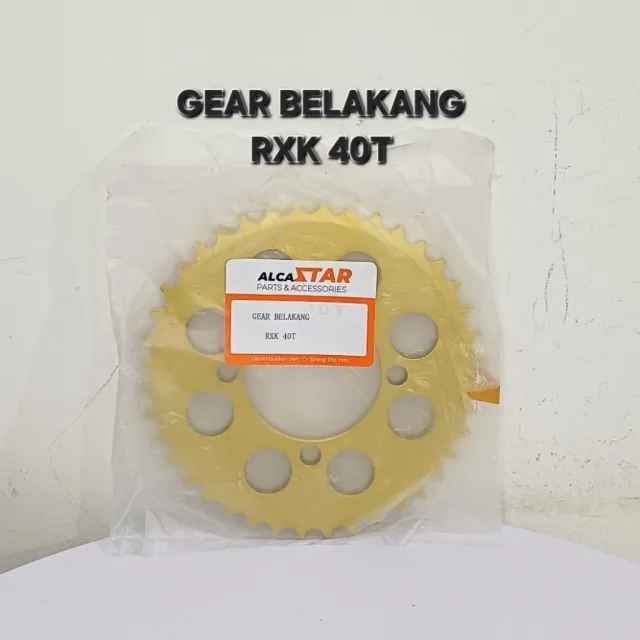 GOLD EMAS LUBANG BULAT GEAR GIR GER BELAKANG RXK RX KING JUPITER VEGA 40T 40 T LUBANG BULAT GOLD