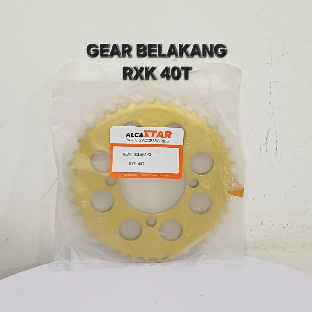 GOLD EMAS LUBANG BULAT GEAR GIR GER BELAKANG RXK RX KING JUPITER VEGA 40T 40 T LUBANG BULAT GOLD