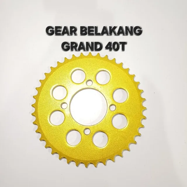 GOLD EMAS LUBANG BULAT GEAR GIR GER BELAKANG GRAND SUPRA 40T 40 T LUBANG BULAT GOLD