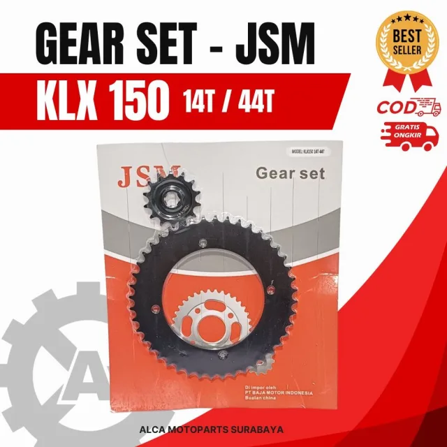 JSM GIR GEAR GER SET DEPAN BELAKANG KLX 150 44T 14T DEPAN BELAKANG