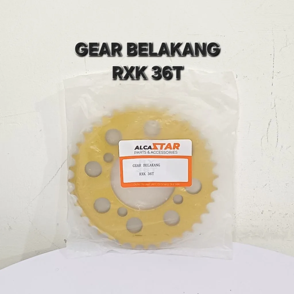 GOLD EMAS LUBANG BULAT GEAR GIR GER BELAKANG RXK RX KING JUPITER VEGA 36T 36 T LUBANG BULAT GOLD