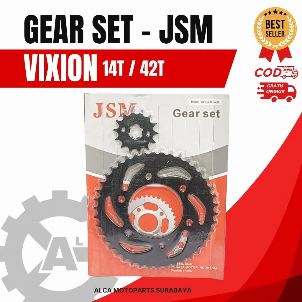 JSM GIR GEAR GER SET DEPAN BELAKANG VIXION OLD LAMA 42T 14T DEPAN BELAKANG