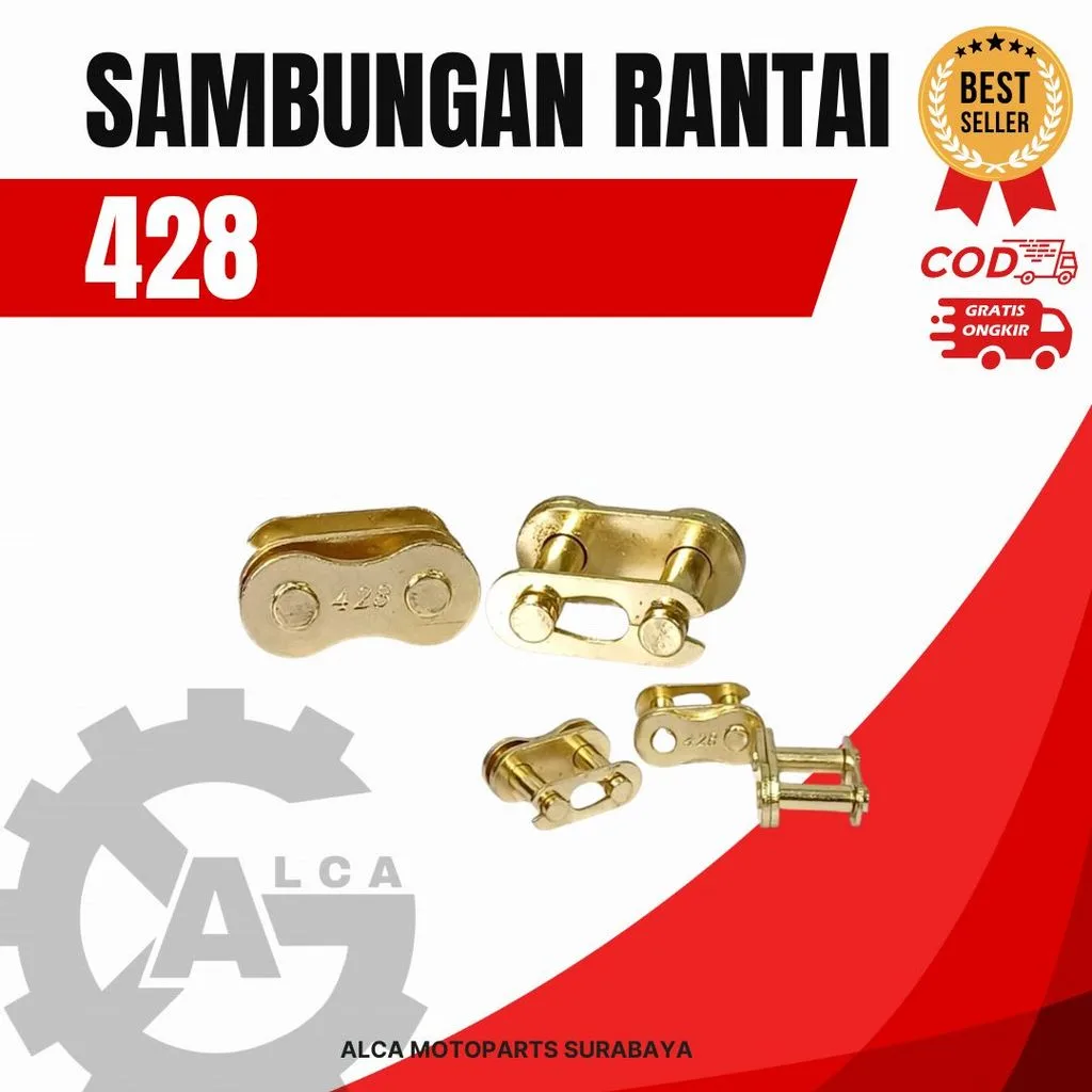 HRG PER 20 PCS SAMBUNGAN RANTAI 428 WARNA EMAS GOLD HARGA 20 BIJI