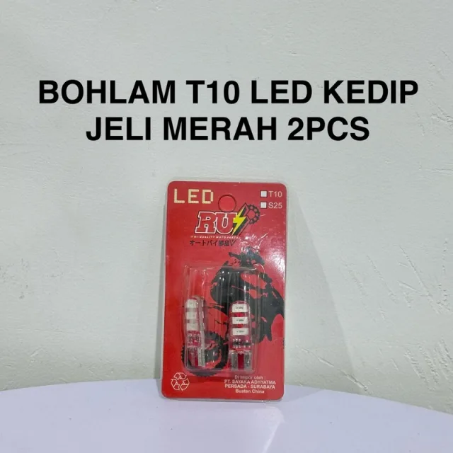 BOHLAM LED T10 KEDIP (WARNA: PUTIH / MERAH / BIRU) ISI 2 PER PAK HARGA UNTUK 1 PAK TERMURAH