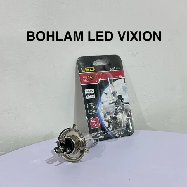 BOHLAM DOP LAMPU LED MOTOR PUTIH H4 VIXION AC DC 12V COOL 6000K 6 MATA