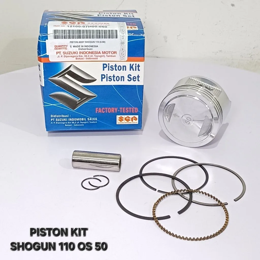 PISTON SEHER KIT SET RING PEN PISTON SHOGUN 110 KEBO LAMA OS 50 0.50 07H00