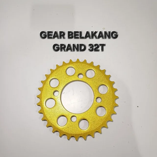 GOLD EMAS LUBANG BULAT GEAR GIR GER BELAKANG GRAND SUPRA 32T 32 T LUBANG BULAT GOLD