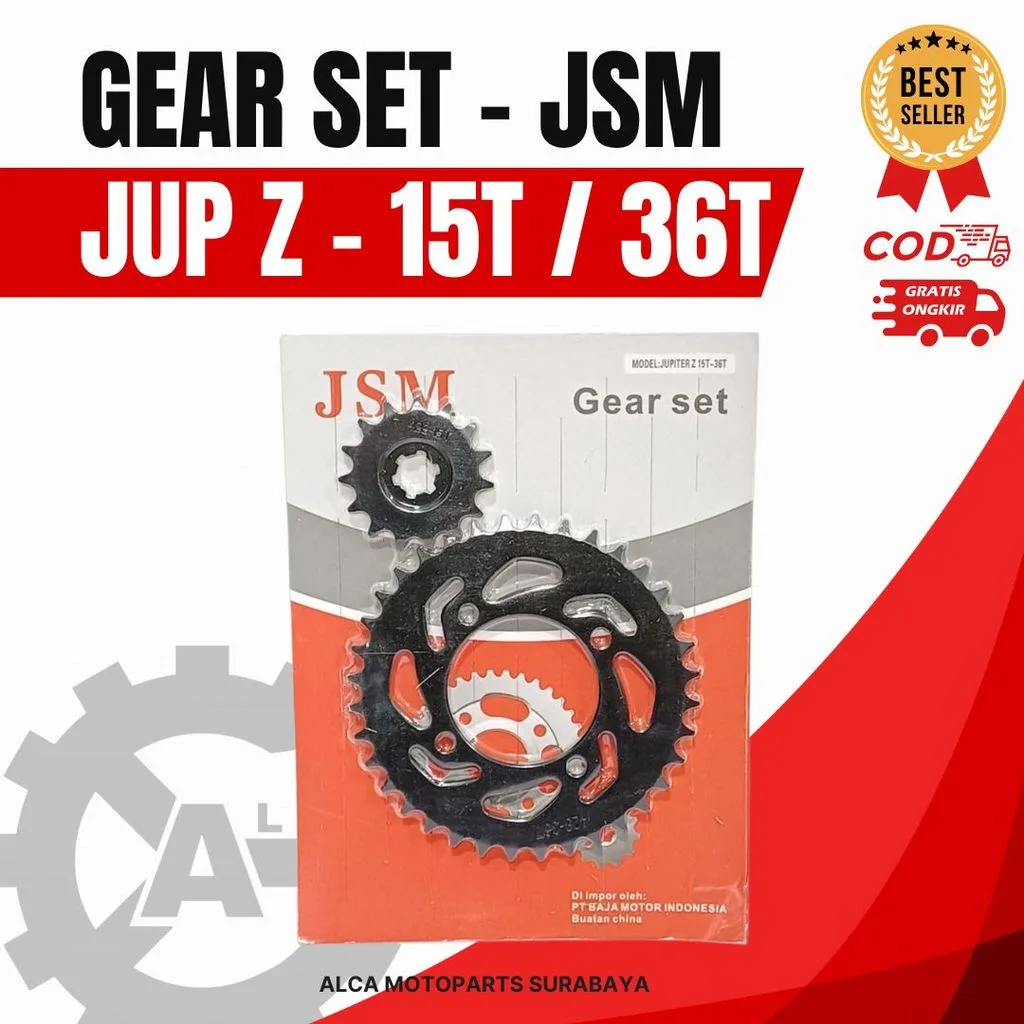 JSM GIR GEAR GER SET DEPAN BELAKANG JUPITER Z 36T 15T DEPAN BELAKANG