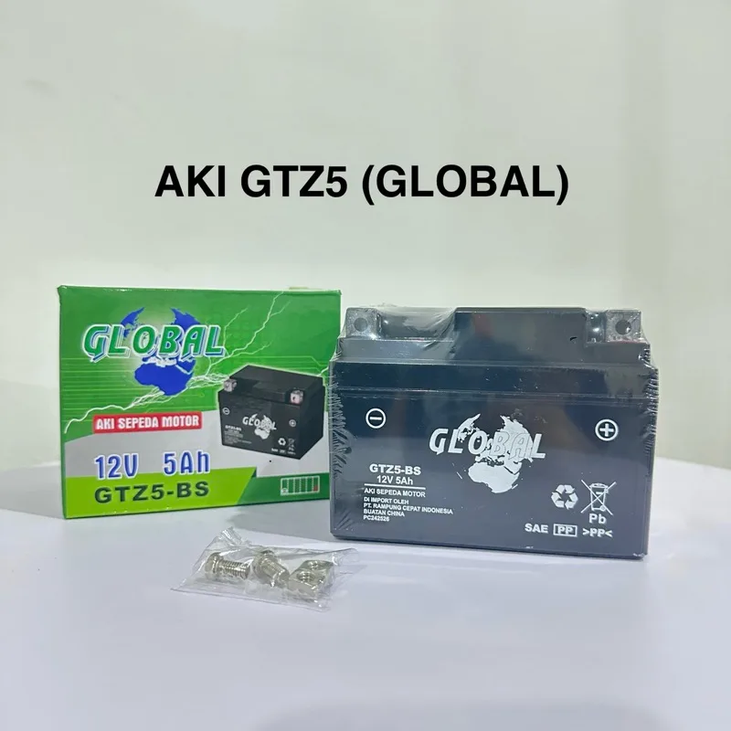 ACCU AKI FULL KERING GTZ5 YTZ5 HTZ5 GLOBAL BARANG IMPORT AIR TERISI