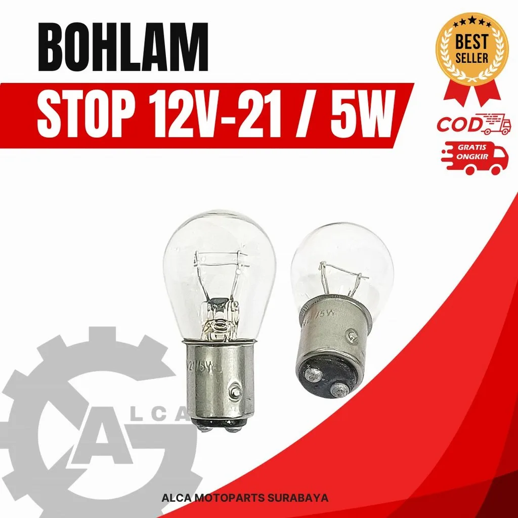 HARGA PER 20 BIJI (2 BOX) DOP BOHLAM BOHLAMP STOP STANDAR DOUBLE 12V - 21/5W
