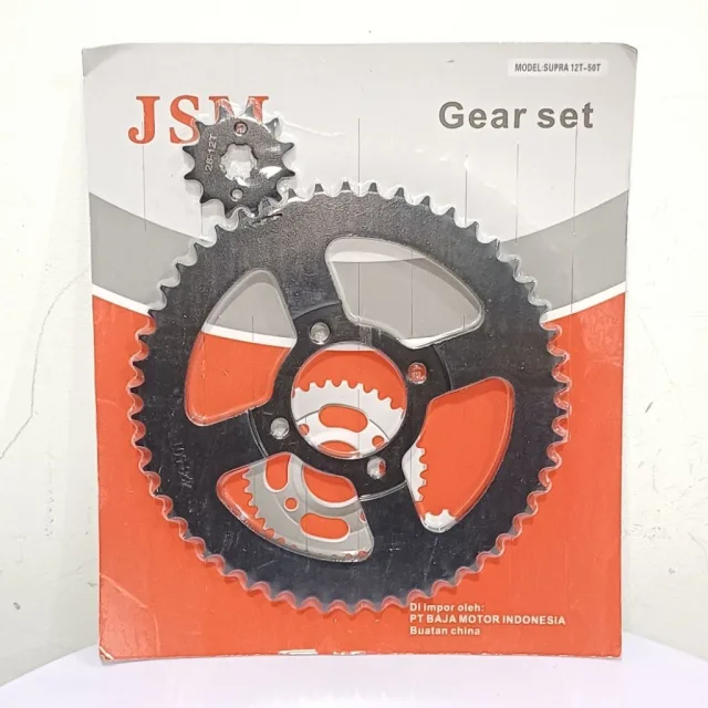 JSM GIR GEAR GER SET DEPAN BELAKANG SUPRA X 100 LAMA 50T 12T DEPAN BELAKANG