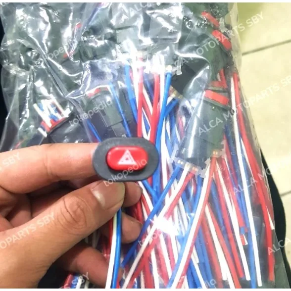 HRG PER 5 BIJI TOMBOL SAKLAR ON OFF UNIVERSAL HAZARD + KABEL MOTOR