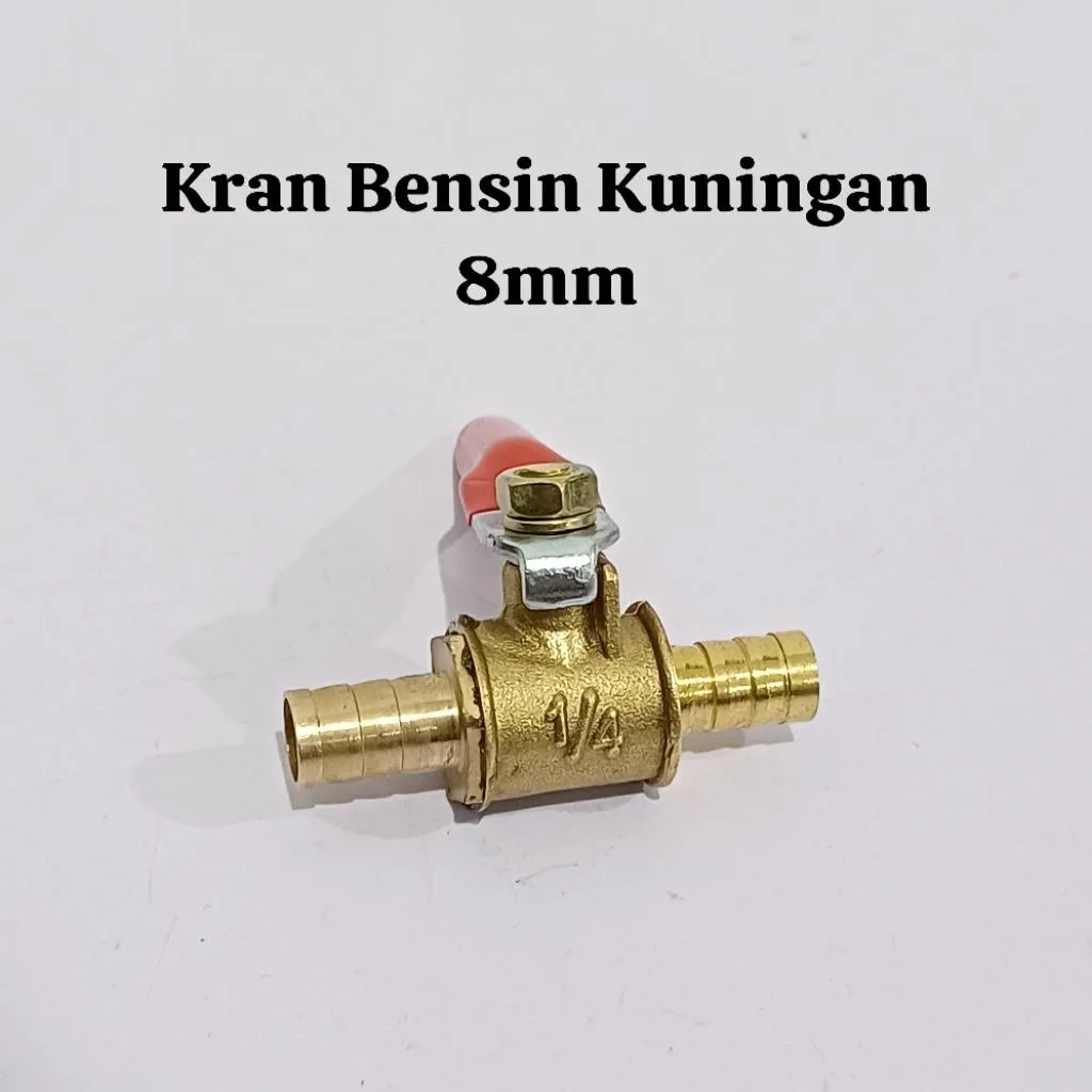 KRAN KERAN BENSIN KUNINGAN UNIVERSAL 1/4 8MM