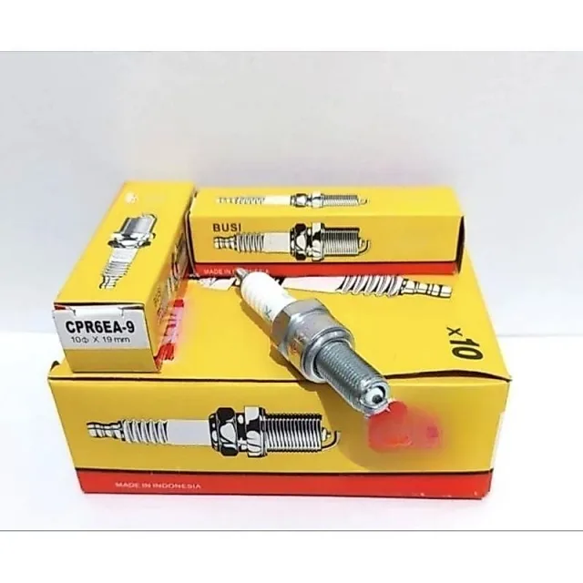 ISI 10 PC BUSI CPR6EA 9 KHARISMA SUPRA X 125 KEPALA PUTIH ANTI JAMUR PER KOTAK ISI 10 J1L-1-01