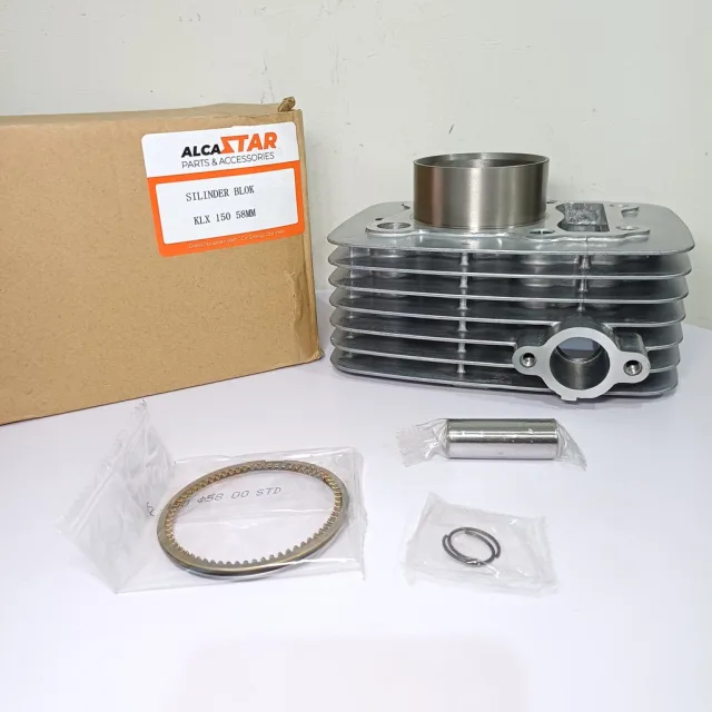 CYLINDER SILINDER BLOK SEHER ASSY SET PISTON KIT KLX 150 58 MM 58MM