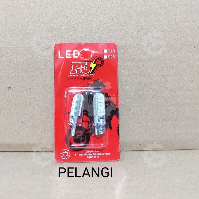 LAMPU LED T10 JELLY SENJA SEIN SEN KEDIP WARNA PELANGI 1 SET ISI 2